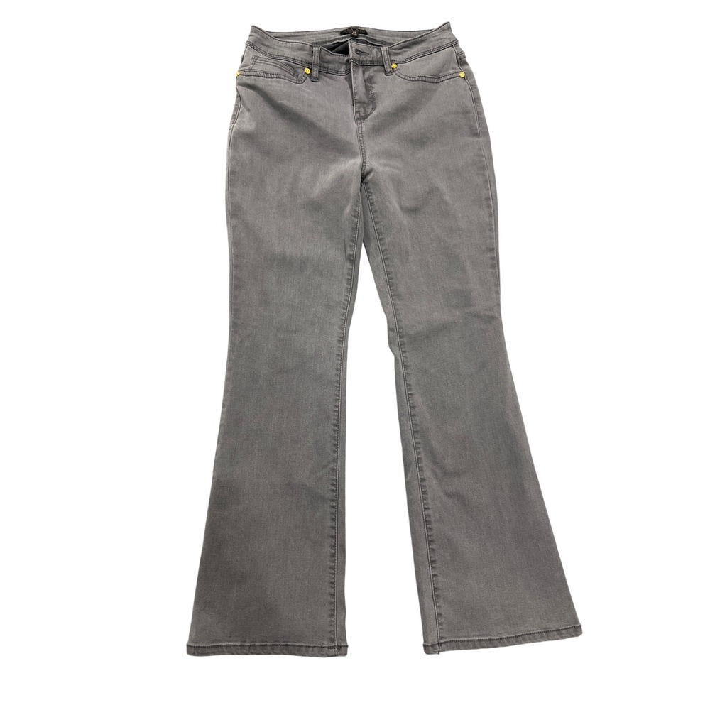 IMAN Jeans Women's 8P Gray Global Chic Bootcut Flare Jeans Gold Hardware